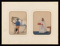 A collection of Indian costumes, types and occupations. Gouache paintings by an Indian artist.