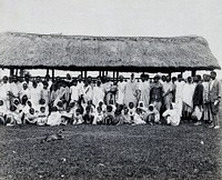 Charingia, Assam, India: kala-azar patients; a group of men, women and children. Photograph, 1900/1920 .