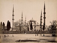 Mosque of Sultan Ahmed, Istanbul, Turkey. Photograph by Guillaume Berggren, ca. 1880.