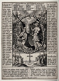 The Virgin of the Rosary (with the Annunciation). Engraving by Hieronymus Wierix.