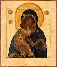 The Virgin and Child. Tempera painting.