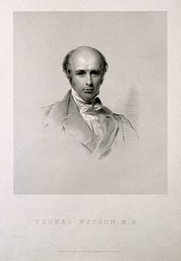 Sir Thomas Watson. Stipple engraving by F. Holl, 1854, after G. Richmond, [1850].