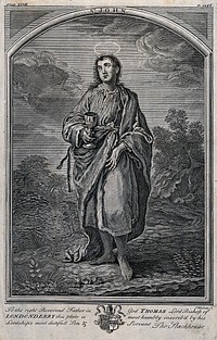 Saint John the Evangelist. Engraving by J. Mynde.