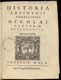 Historia absinthii umbelliferi. Nicolao Clavena, 1610