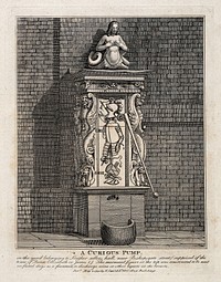 A water pump near Bishopsgate Street. Etching, 1791.