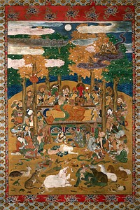 Death of the Buddha. Gouache.