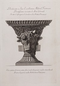 A marble vase. Etching by G.B. Piranesi, ca. 1770.