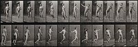 A man bowling. Photogravure after Eadweard Muybridge, 1887.