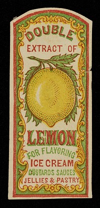Double extract of lemon for flavoring ice cream, custards, sauces, jellies & pastry.