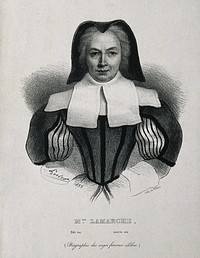 Marguerite du Tertre de Lamarche. Lithograph by F. Villain after A.-T. Leclerc, 1833.