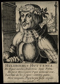 Ulrich von Hutten. Line engraving.