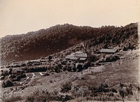 Imperial Bacteriological Laboratory, Muktesar, Punjab, India: the Assistant Bacteriologist's residence, set on a hillside. Photograph, 1897.