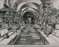 The vaults of the Capuchin tombs in Palermo. Wood engraving by E. de S.