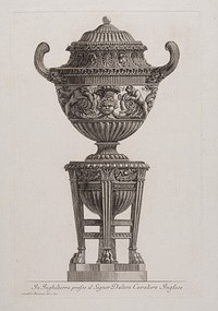 A marble vase. Etching by G.B. Piranesi, ca. 1770.