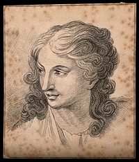 An ideal head, yet according to Lavater, destitute of character. Drawing, c. 1792.