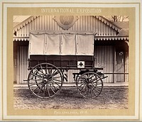 Philadelphia International Exposition, 1876: an ambulance carriage prototype. Photograph, 1876.