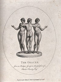 The three graces. Stipple engraving by J. Condé, 1790.