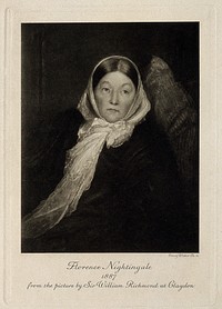 Florence Nightingale. Photogravure by E. Walker, 1887, after Sir W. Richmond.
