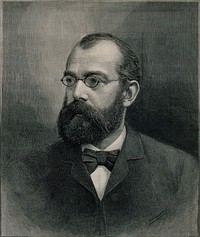 Robert Koch. Wood engraving by P. Naumann, 1890.