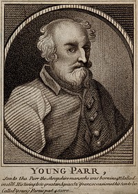 Thomas Parr, son of 'Old Parr'. Engraving.