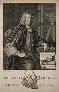 John Thorpe. Line engraving by J. Bayly, 1769, after J. Wollaston.