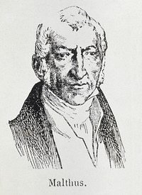 Thomas Robert Malthus. Photograph after an engraving.
