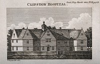Clipston Hospital, Cliptson, Northamptonshire. Line engraving by F. Cary, 1802, after T. Reynolds.