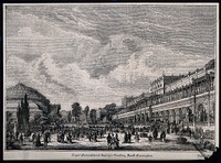 The site of the 1862 Exhibition, as redesigned for the Royal Horticultural Society: looking north, the Albert Hall in the background, left. Wood engraving by D. J. Anderson, 1871.