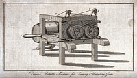 Engineering: a portable windlass used in moving goods. Engraving by J. Taylor after C. Varley.