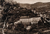 Radium Palace Hotel, Joachimsthal (Jáchymov), Bohemia. Process print.