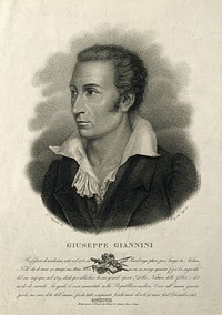 Giuseppe Giannini. Lithograph by A. Sasso after G. Alessandria.