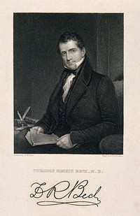 Theodoric Romeyn Beck. Stipple engraving by E. Prudhomme, 1834, after R. W. Weir.