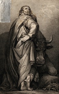 Saint Luke. Stipple engraving.