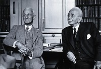 Harvey Williams Cushing and Sir Charles Scott Sherrington. Photograph, 1938.