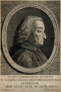 Pietro Tabarrani. Line engraving by P. A. Pazzi after L. Guerrini.