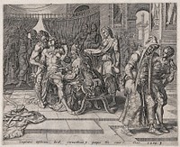 The circumcision of the Shechemites. Engraving by J. Muller .