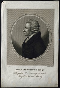 John Beaumont. Line engraving by J. Basire, 1812, after F. P. S. Gérard.