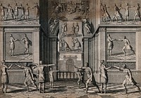 Men fencing. Engraving by Boetius a Bolswert.