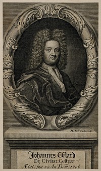 John Ward. Line engraving by M. van der Gucht, 1707.