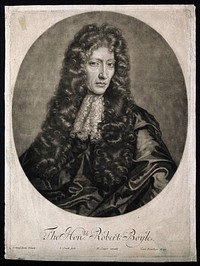 Robert Boyle. Mezzotint by J. Smith, 1689 after J. Kerseboom, 1689.