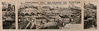 Tortosa, Spain: panoramic view. Lithograph.