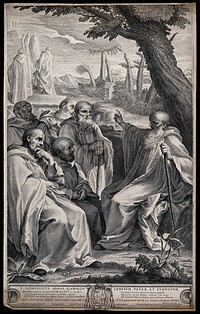 Saint Romuald. Engraving by G.B. Tolosani after P. Locatelli after A. Sacchi.