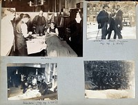 St Bartholomew's Hospital, London: doctors seeing to a sick man. Photograph, c. 1908.