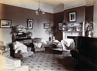 Johannesburg Hospital, South Africa: sitting room, possibly staff quarters. Photograph, c. 1905.