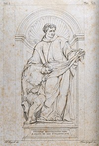 Saint John of God. Etching by F. Garzoli after F. Bigioli after F. Della Valle.