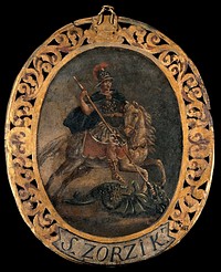 Saint George. Oil painting by a Georgian painter.