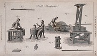 Manufacture of needles. Etching by Mutlow after J. Farey.