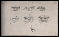 Seven mouths. Drawing, c. 1793.