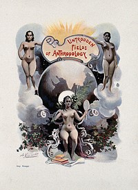 Three allegorical personifications of womankind. Coloured halftone, 1898, after A. Vignola, 1897.
