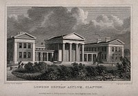 The London Orphan Asylum, Clapton. Engraving by H. W. Bond, 1828, after T. H. Shepherd.